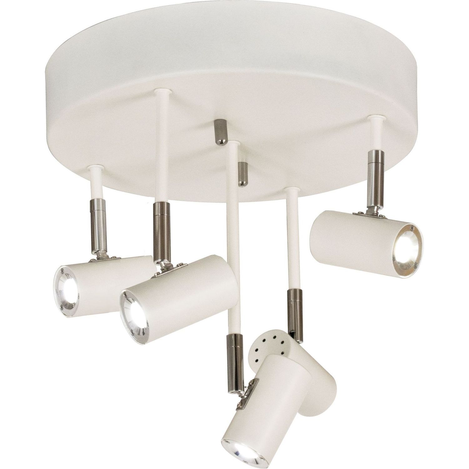 LED-kattospotti Aneta Lighting Gusto, 5-osainen, pyöreä, himmennettävä, valkoinen/kromi