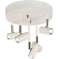 LED-kattospotti Aneta Lighting Gusto, 5-osainen, pyöreä, himmennettävä, valkoinen/kromi