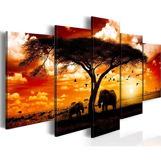 Canvas-taulu Artgeist Lintuparvi yli savannin, eri kokoja
