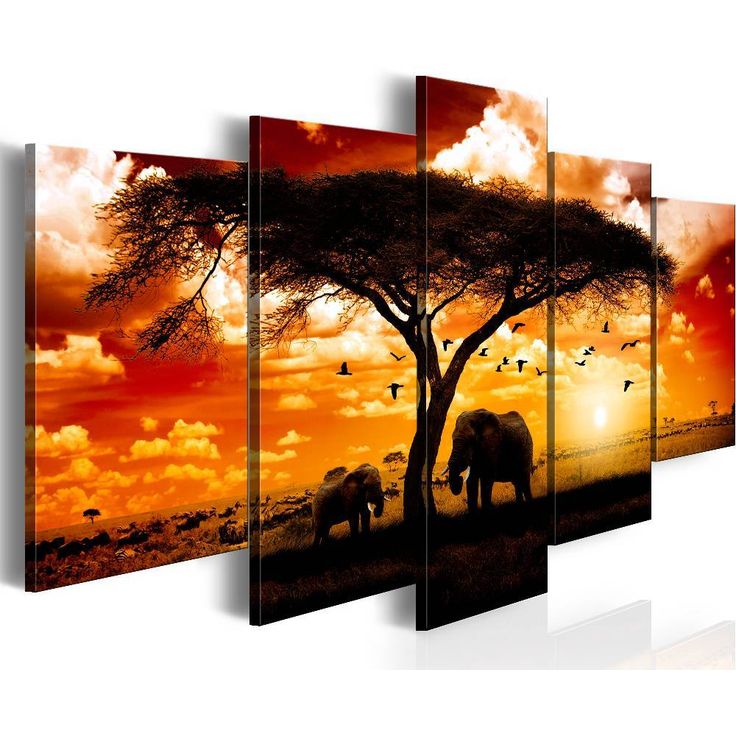 Canvas-taulu Artgeist Lintuparvi yli savannin, eri kokoja