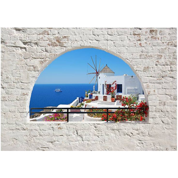 Maisematapetti Artgeist Summer in Santorini, eri kokoja