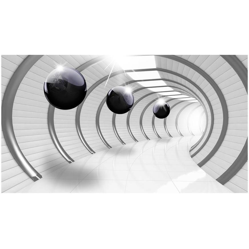 Kuvatapetti Futuristic Tunnel II, XXL, 500x280cm, mustavalkoinen