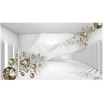 Kuvatapetti Corridor of Diamonds, XXL, 500x280cm, valkoinen