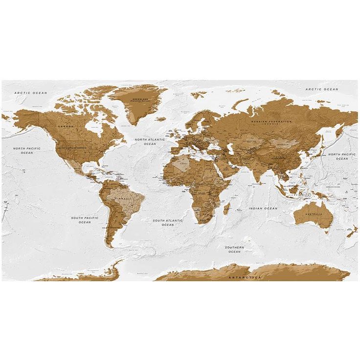 Sisustustarra Artgeist World Map: White Oceans II, 280x490cm