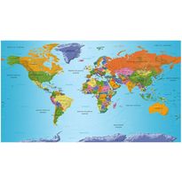 Sisustustarra Artgeist World Map: Colourful Geography II, 280x490cm