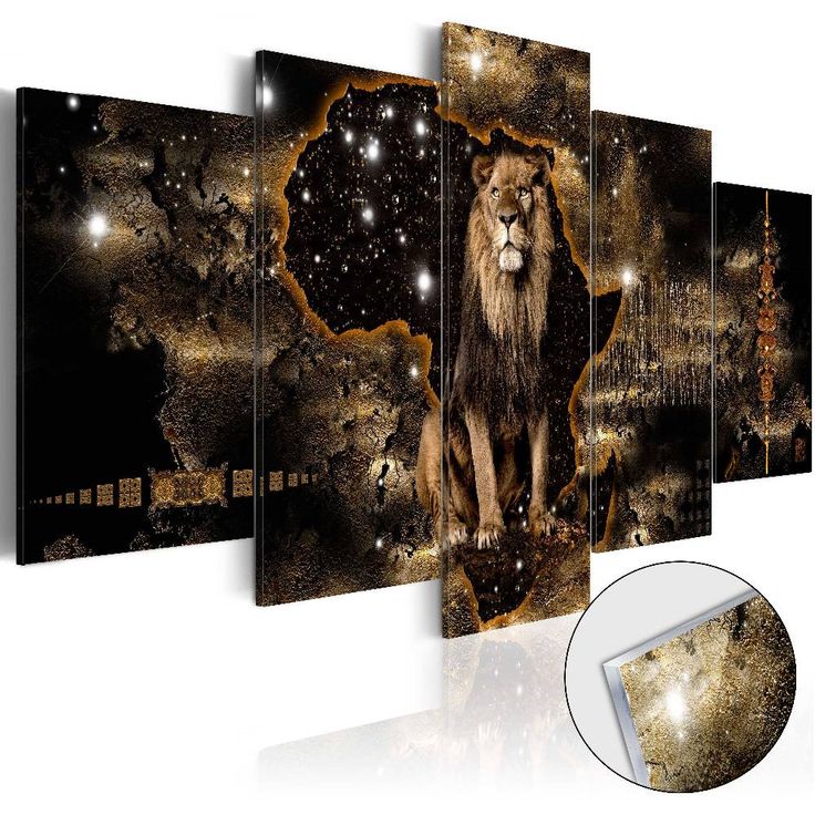 Akryylilasitaulu Artgeist Golden Lion, eri kokoja