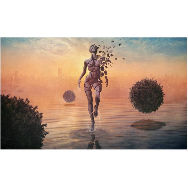 Kuvatapetti Artgeist Kävellen vedessä, 270x450cm