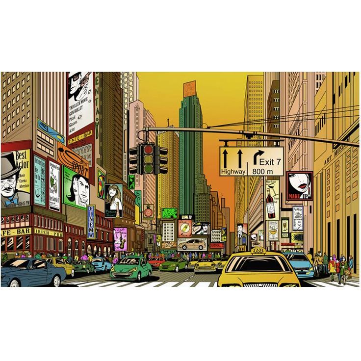 Kuvatapetti Artgeist Elinvoimainen kaupunki - NY, 270x450cm