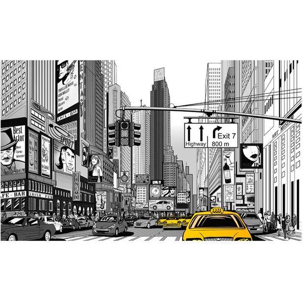 Kuvatapetti Artgeist Keltaiset Taksit - NYC, 270x450cm