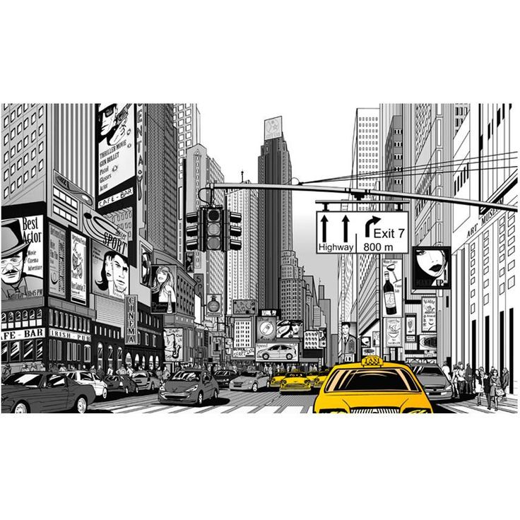 Kuvatapetti Artgeist Keltaiset Taksit - NYC, 270x450cm