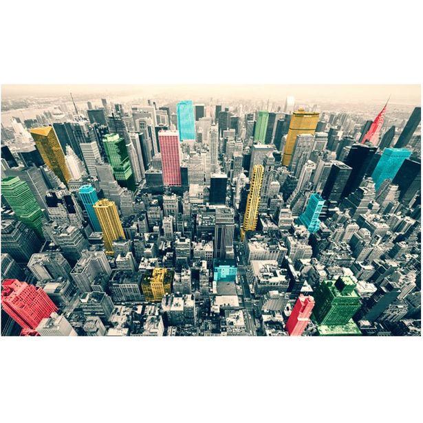 Kuvatapetti Artgeist New Yorkin värikkäitä heijastuksia, 270x450cm