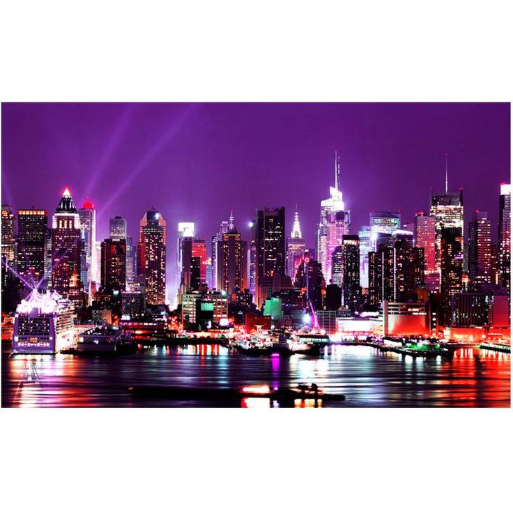 Kuvatapetti Artgeist Rainbow City Lights - New York, 270x450cm