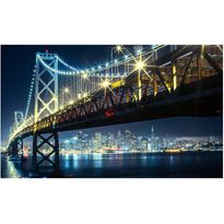Maisematapetti Artgeist Bay Bridge yöllä, 270x450cm