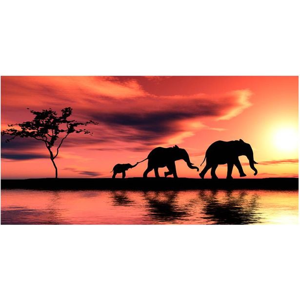 Kuvatapetti Artgeist Elephants: family, 550x270cm