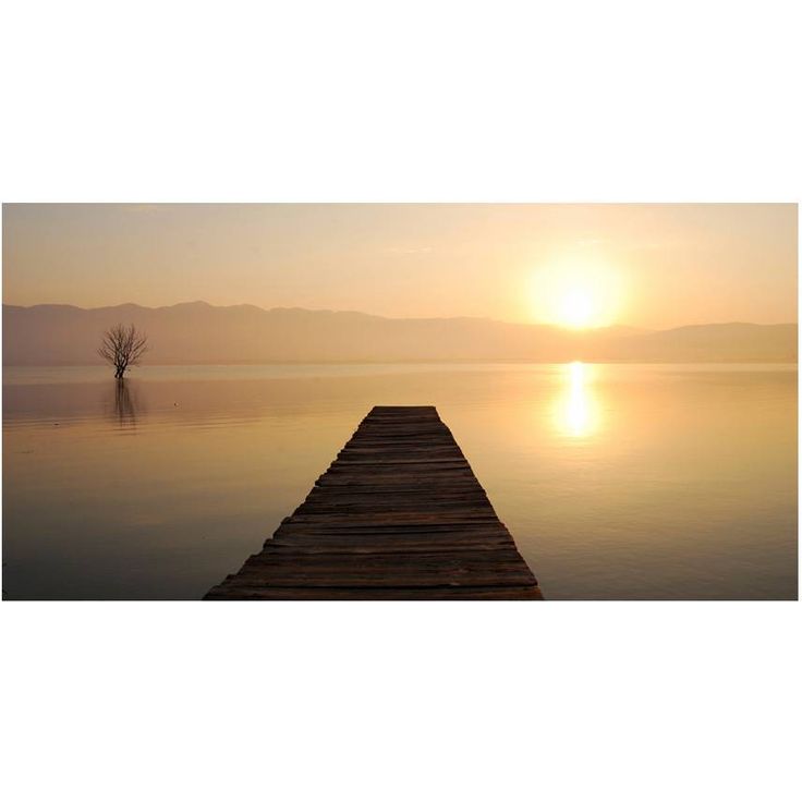 Kuvatapetti Artgeist Jetty, Lake, Sunset..., 550x270cm