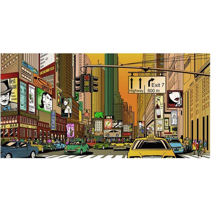 Kuvatapetti Artgeist Elinvoimainen kaupunki - NY, 550x270cm