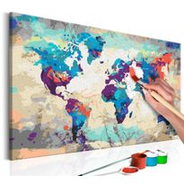 DIY-taulu Artgeist Blue &amp; Red World Map, 40x60cm