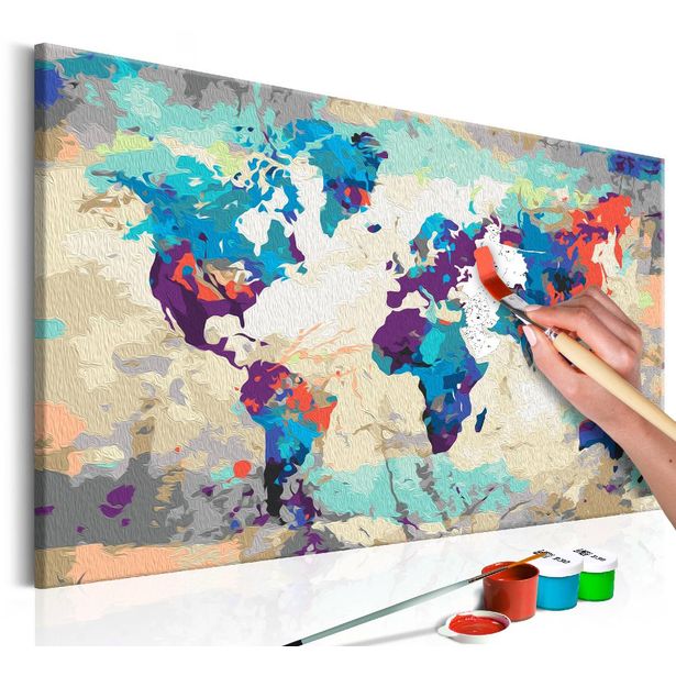 DIY-taulu Artgeist Blue & Red World Map, 40x60cm