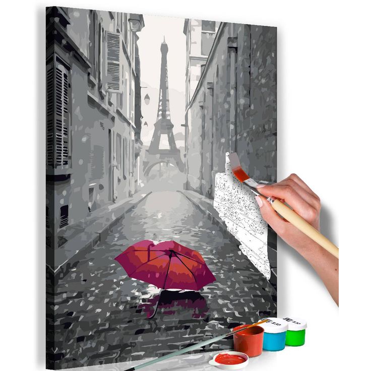 DIY-taulu Artgeist Paris - Red Umbrella, 60x40cm