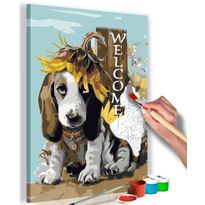 DIY-taulu Artgeist Dog and Sunflowers, 60x40cm