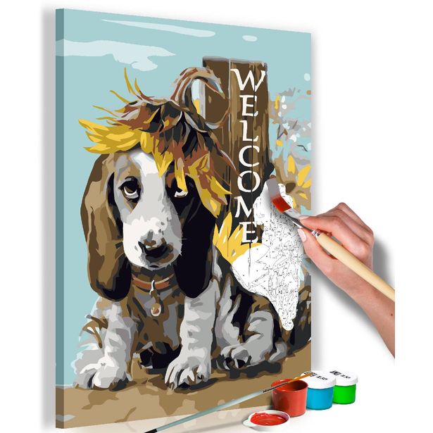 DIY-taulu Artgeist Dog and Sunflowers, 60x40cm
