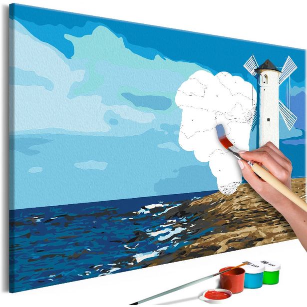 DIY-taulu Artgeist Lighthouse with Windmill, 40x60cm