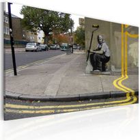 Canvas-taulu Artgeist Yellow flower - Banksy, 40x60cm