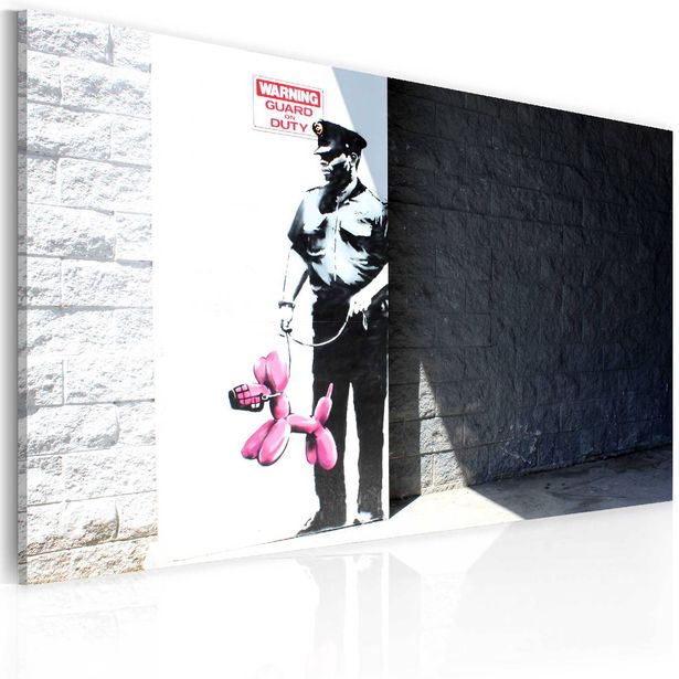 Taulu Artgeist Police guard and pink balloon dog - Banksy 40x60cm