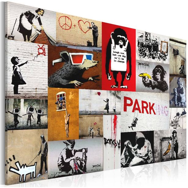 Canvas-taulu Artgeist Banksy - collage II, eri kokoja