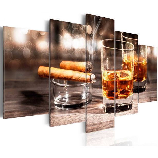 Canvas-taulu Artgeist Cigar and whiskey, eri kokoja