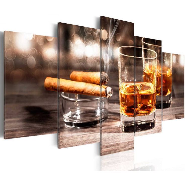 Canvas-taulu Artgeist Cigar and whiskey, eri kokoja