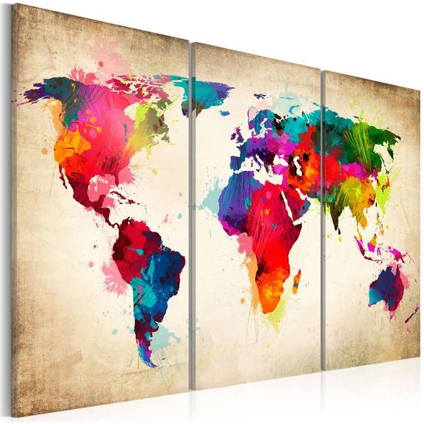 Canvas-taulu Artgeist Rainbow Continents, eri kokoja