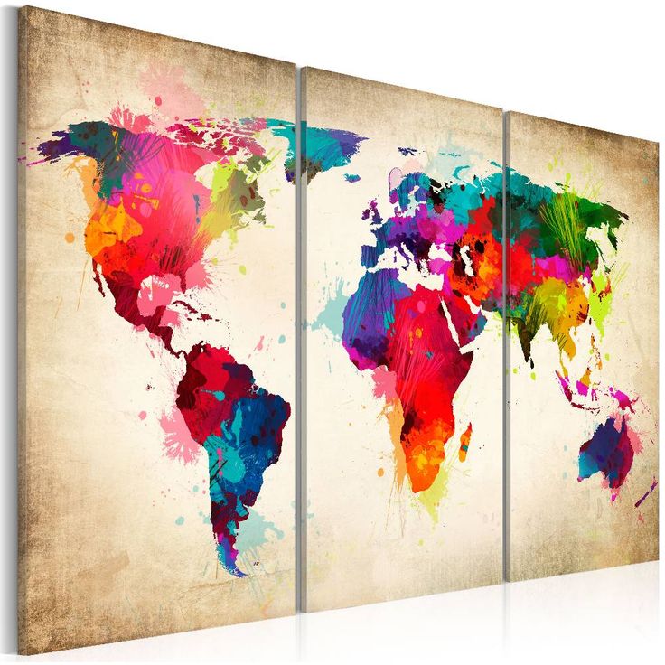 Canvas-taulu Artgeist Rainbow Continents, eri kokoja