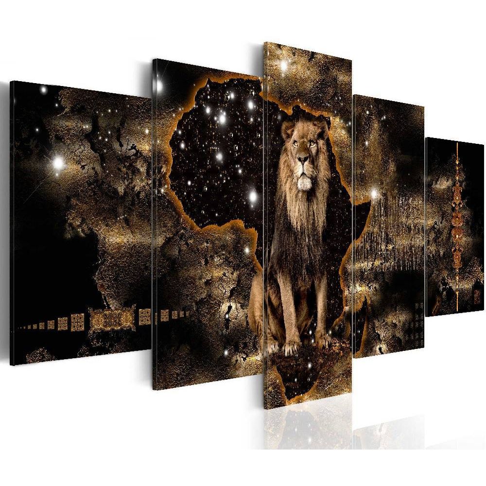 Canvas-taulu Artgeist Golden Lion, 200x100cm