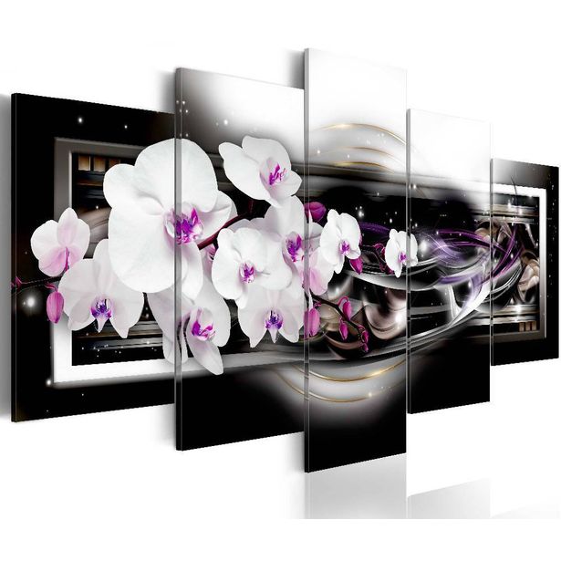 Canvas-taulu Artgeist Orchids on a black background, eri kokoja