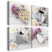 Canvas-taulu Artgeist Hearts and flowers, 40x40cm