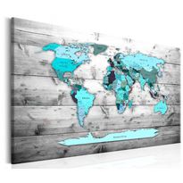 Canvas-taulu Artgeist World Map: Blue World, eri kokoja