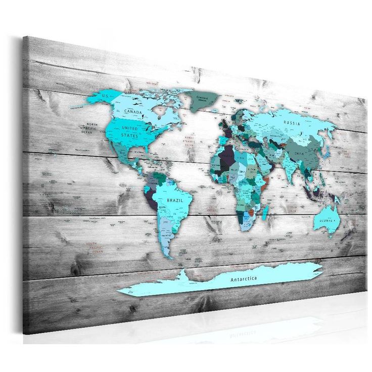 Canvas-taulu Artgeist World Map: Blue World, eri kokoja