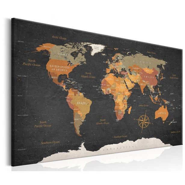 Canvas-taulu Artgeist World Map: Secrets of the Earth, eri kokoja
