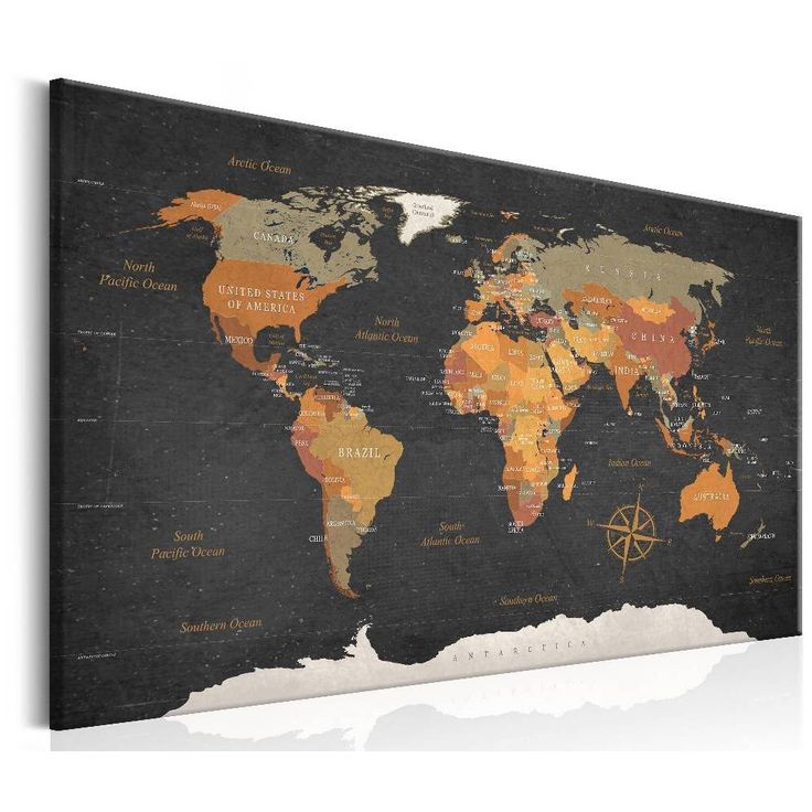 Canvas-taulu Artgeist World Map: Secrets of the Earth, eri kokoja
