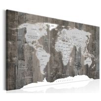 Canvas-taulu Artgeist World Map: Wooden World, eri kokoja