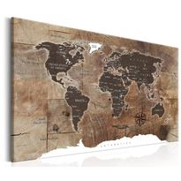 Canvas-taulu Artgeist World Map: Wooden Mosaic, eri kokoja