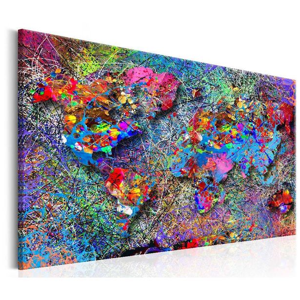 Canvas-taulu Artgeist Map: Jackson Pollock inspiration, eri kokoja