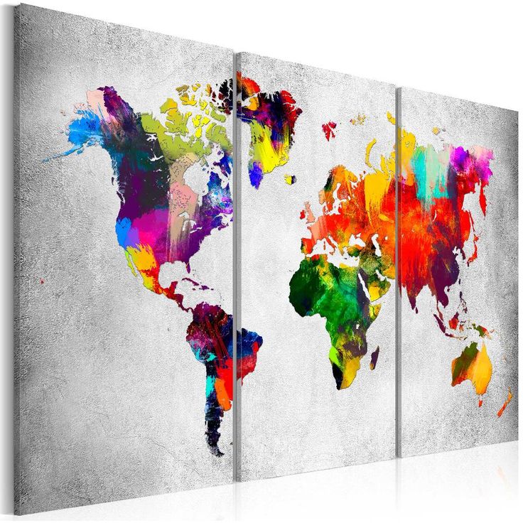 Canvas-taulu Artgeist Artistic World, 3-osainen, eri kokoja