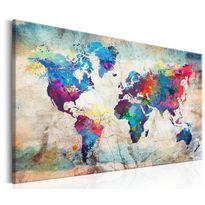 Canvas-taulu Artgeist World Map: Colourful Madness, eri kokoja