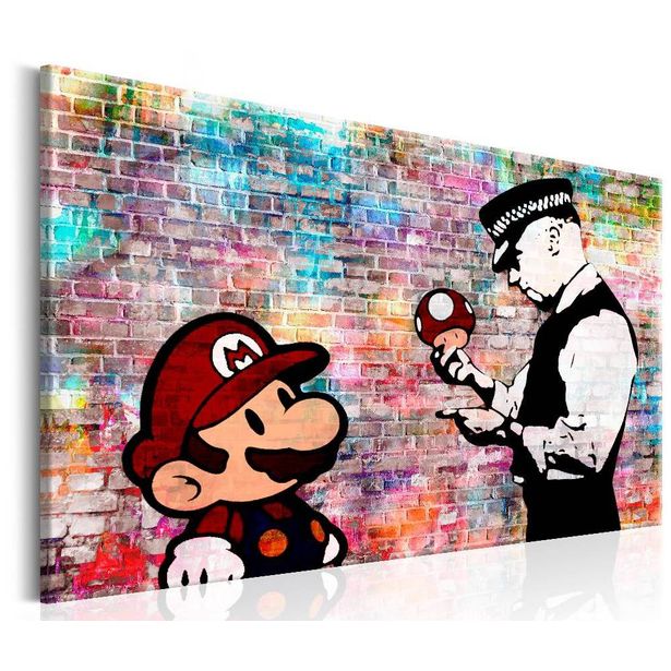 Canvas-taulu Artgeist Banksy: Colourful Brick, eri kokoja