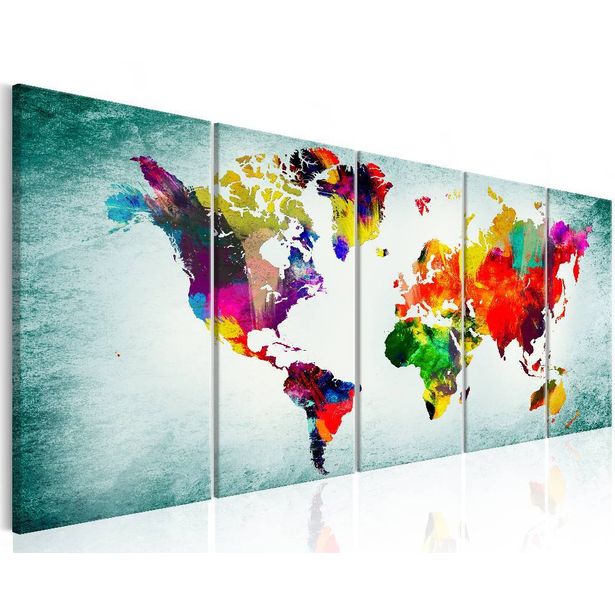 Canvas-taulu Artgeist World Map: Green Vignette, eri kokoja