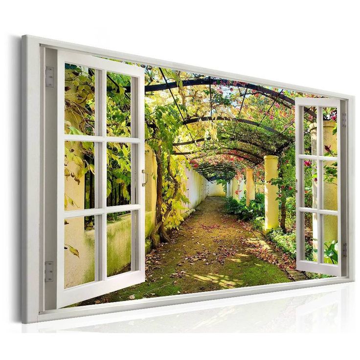 Canvas-taulu Artgeist Window: View on Pergola, eri kokoja