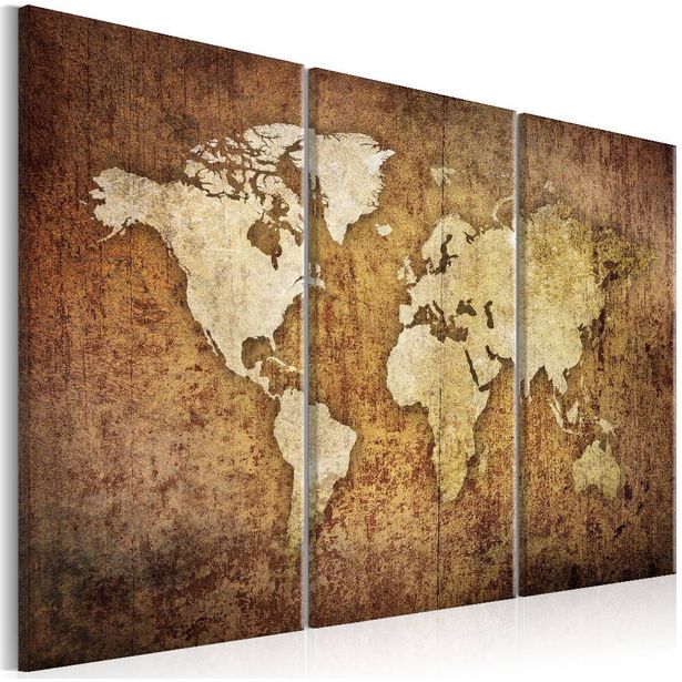 Canvas-taulu Artgeist World Map: Brown Texture, eri kokoja