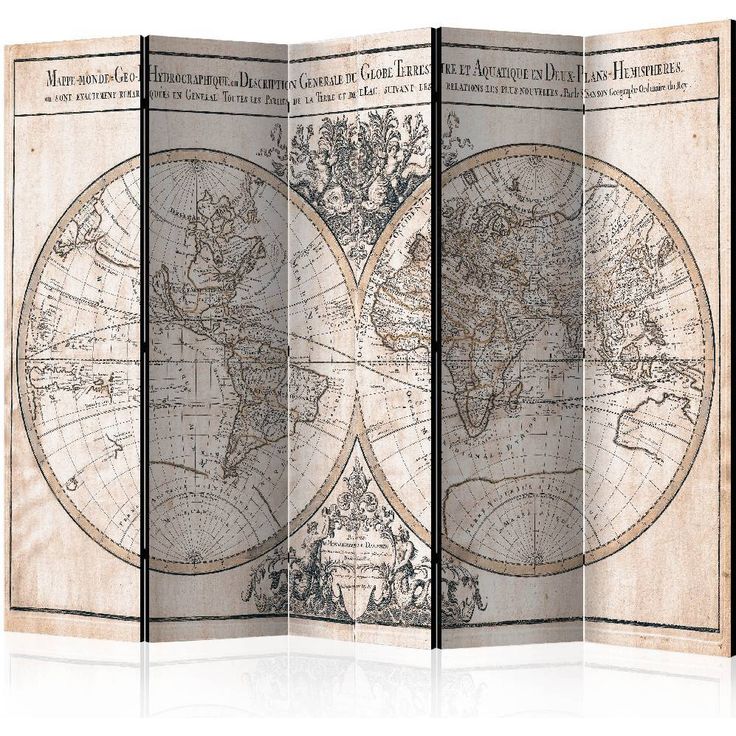 Sermi Artgeist Mappe-Monde Geo-Hydrographique, 225x172cm